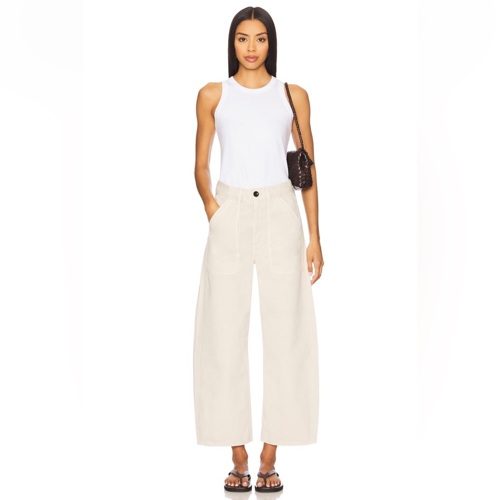 Citizens Of Humanity Wide Leg Flare Jeans in Cream